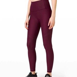 Lululemon in focus run tights burgundy running leggings! Amazing condition!